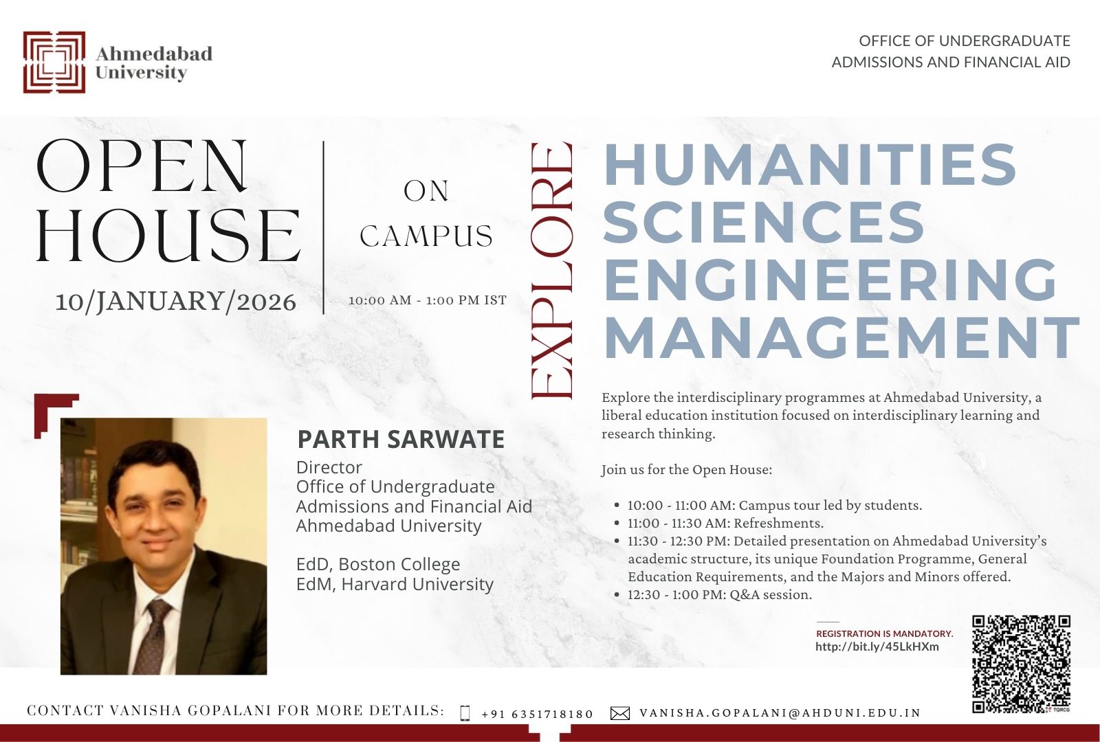 Undergraduate Admissions Open House: Ahmedabad