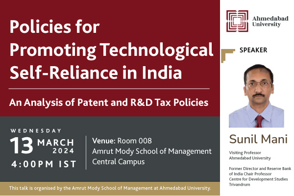 Policies for Promoting Technological Self-reliance in India: An Analysis of Patent and R&D Tax Policies