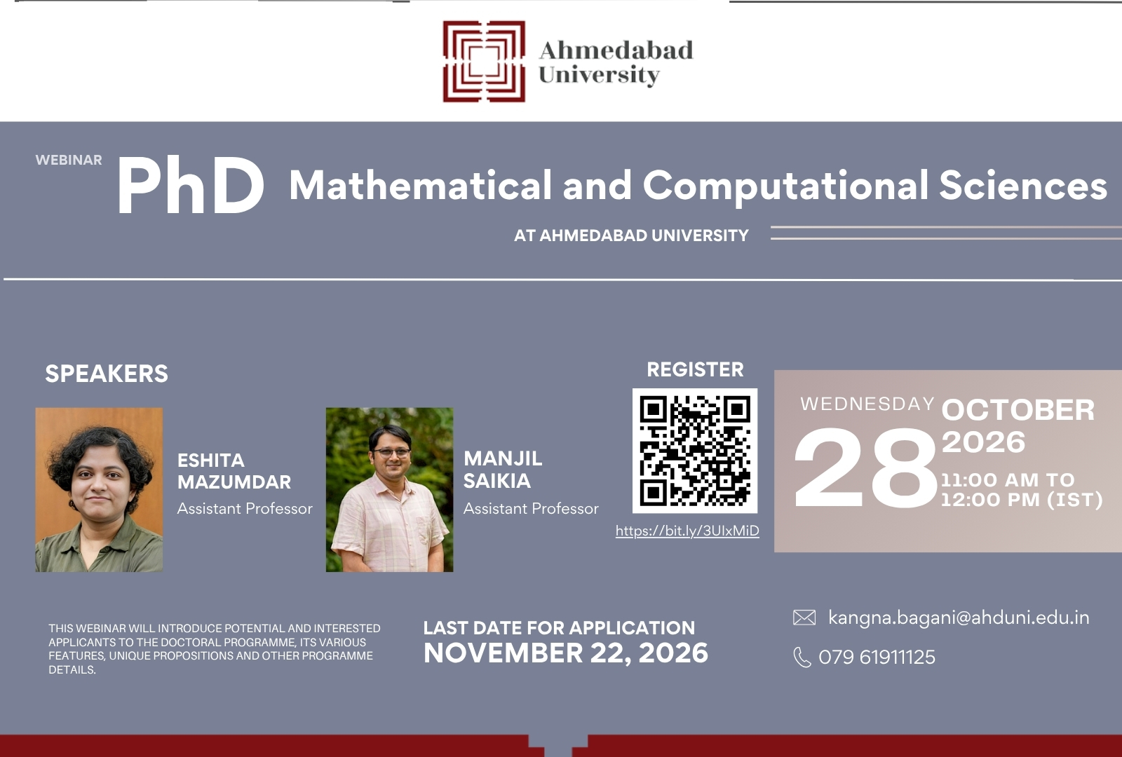 Webinar: PhD in Mathematical and Computational Sciences