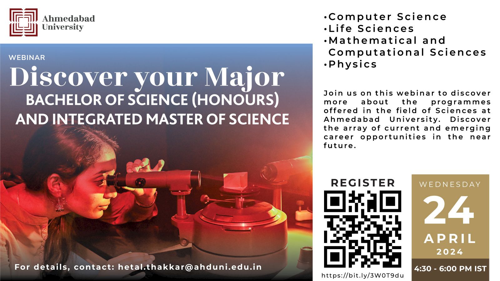 Discover your Major: Bachelor of Science (Honours) and Integrated Master of Science