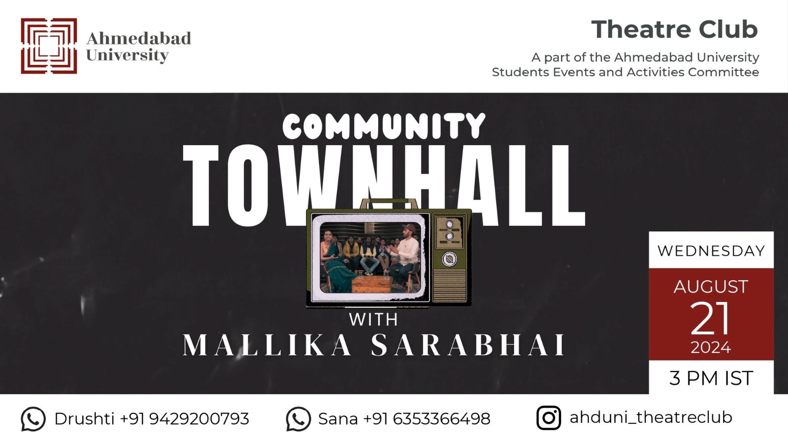 Community Townhall with Mallika Sarabhai