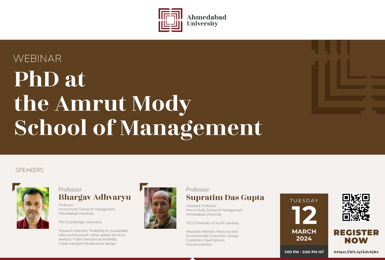 Webinar: PhD at Amrut Mody School of Management