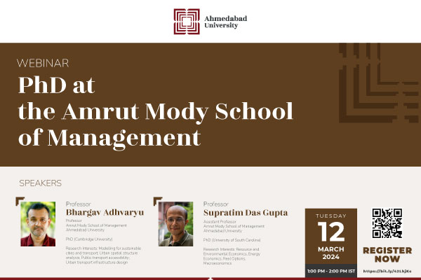 Webinar: PhD at Amrut Mody School of Management