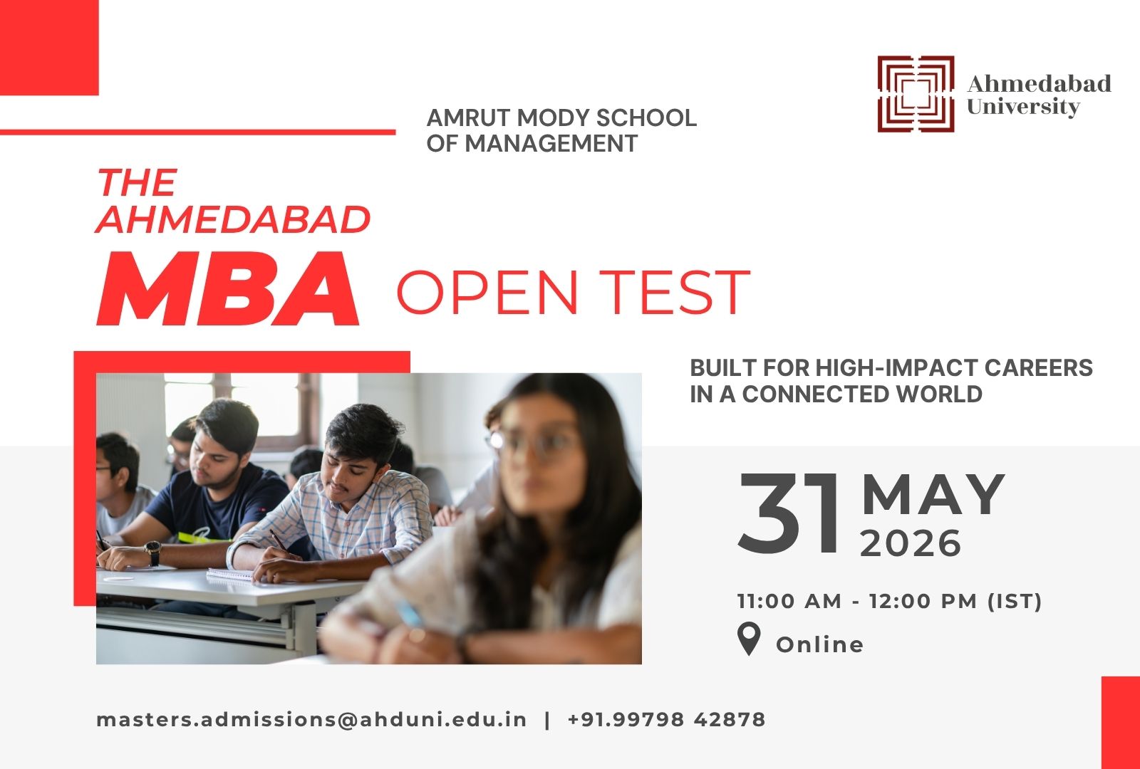 Ahmedabad MBA: AMSOM Open Test