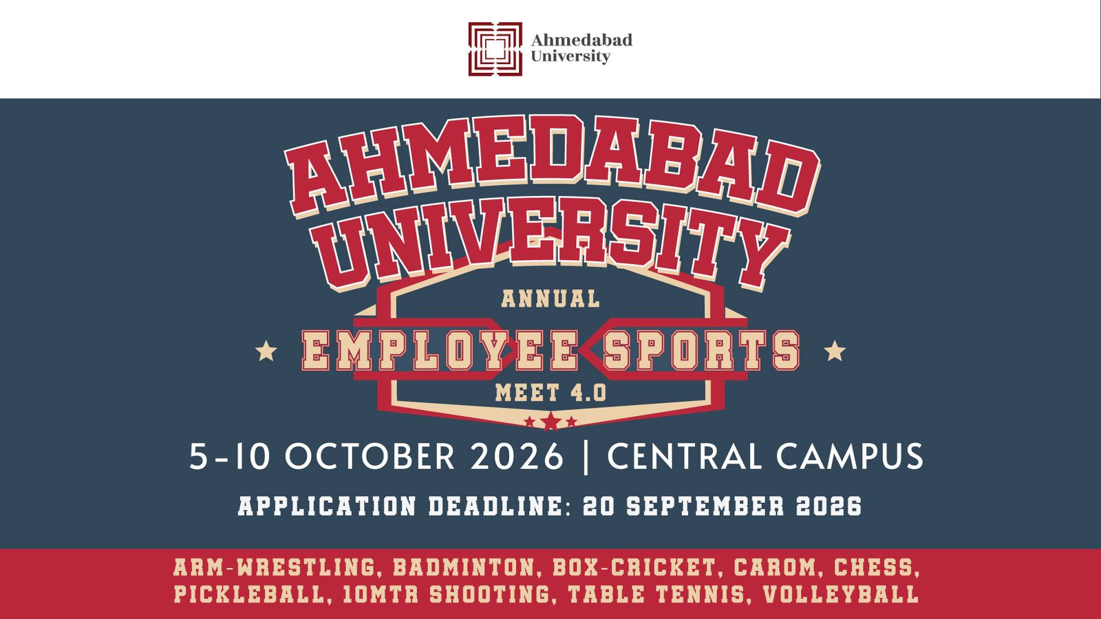 hmedabad University Annual Employee Sports Meet