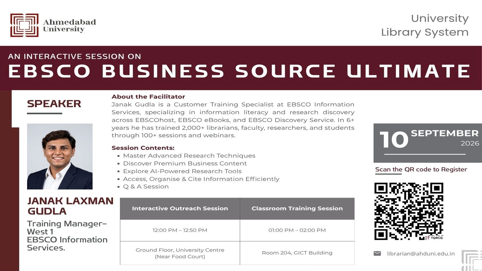 Interactive Session on EBSCO Business Source Ultimate Database