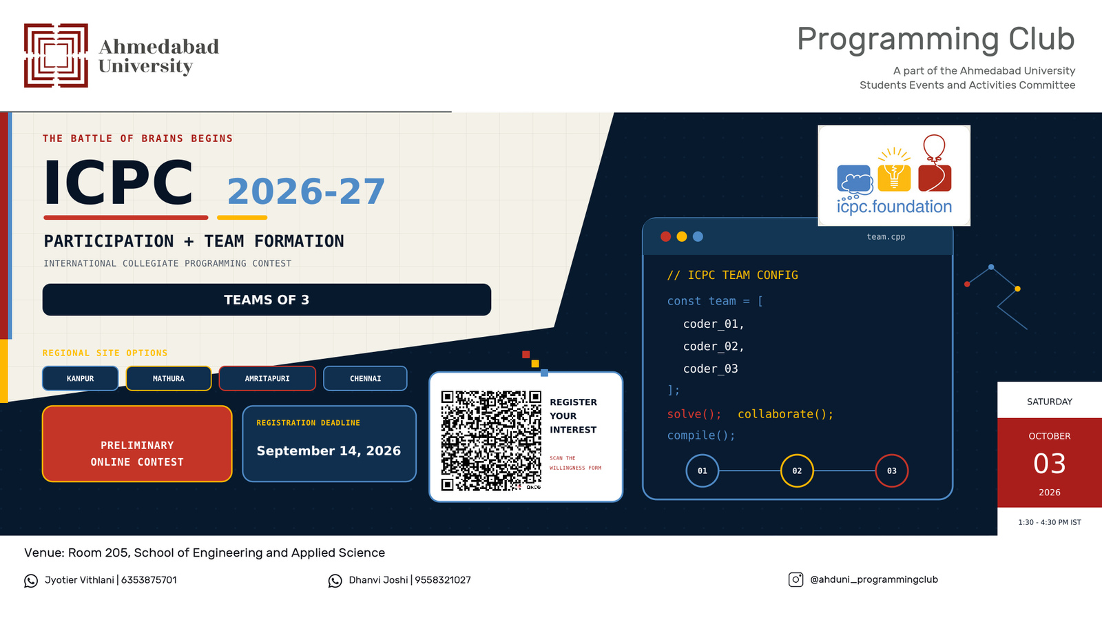 ICPC 2026–27 Preliminary Online Contest