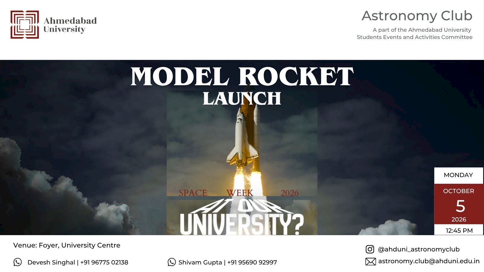 Model Rocket Launch: Space Week 2026
